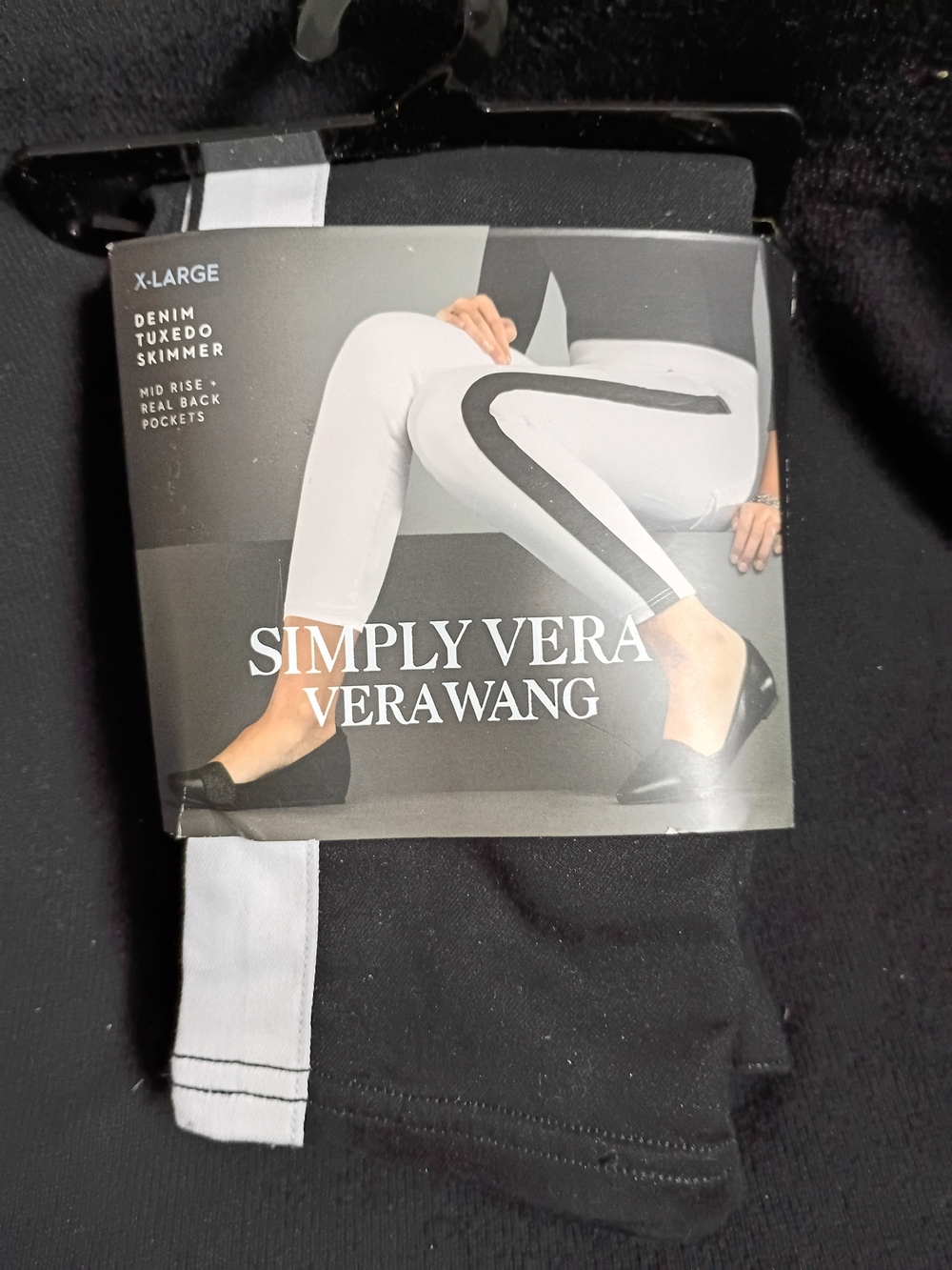 Simply Vera Vera Wang Black Leggings with White Side Stripe Detail